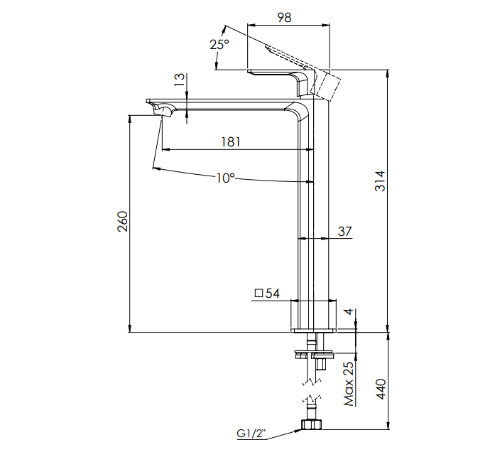 ARIA MISCELATORE LAVABO ALTO